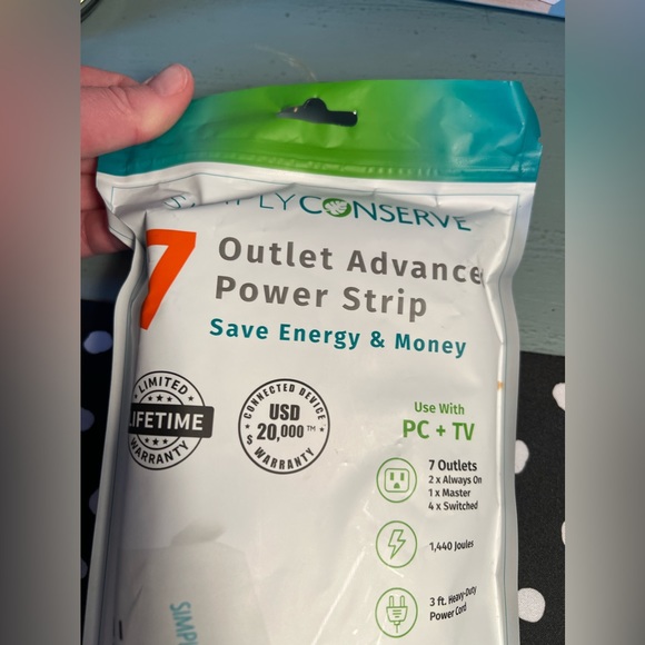 Simply Conserve 7-outlet advanced power strip NEW - Picture 6 of 6